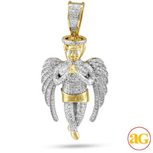 Cargar imagen en el visor de la galería, 10KY 1.25CTW DIAMOND PRAYING HANDS ANGEL WITH HALO