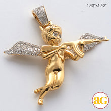 Cargar imagen en el visor de la galería, 10KY 0.50CTW DIAMOND ANGEL WITH GUN PENDANT