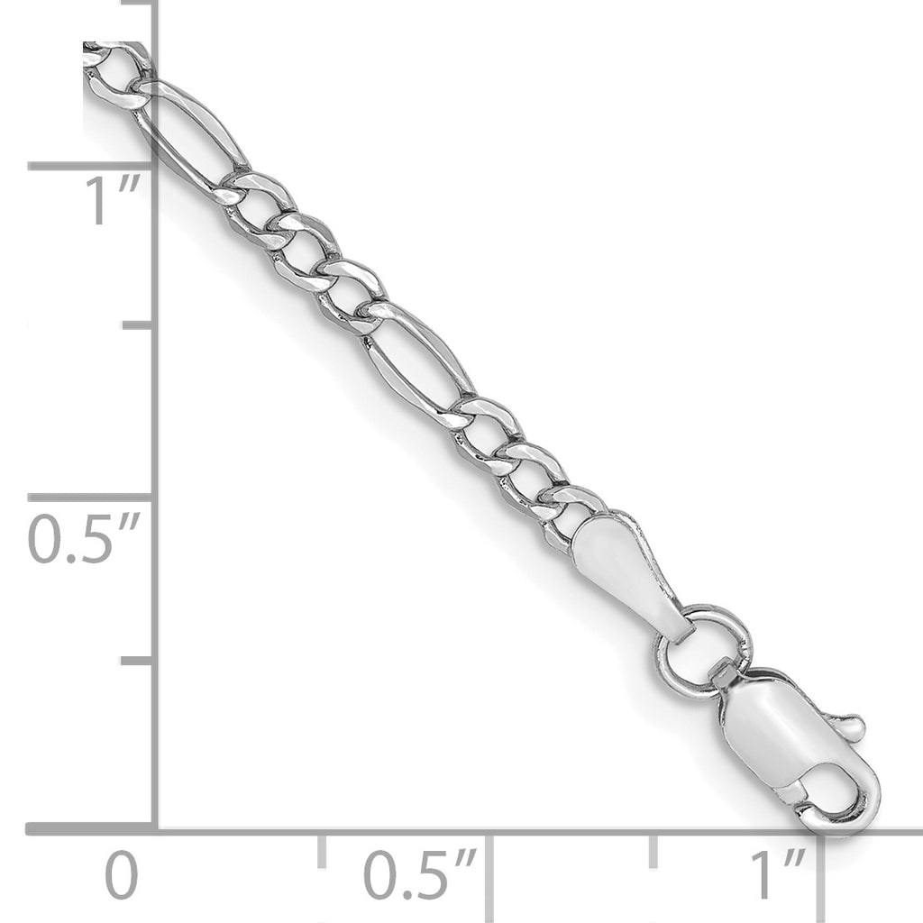 14k WG 2.5mm Semi-Solid Figaro Chain