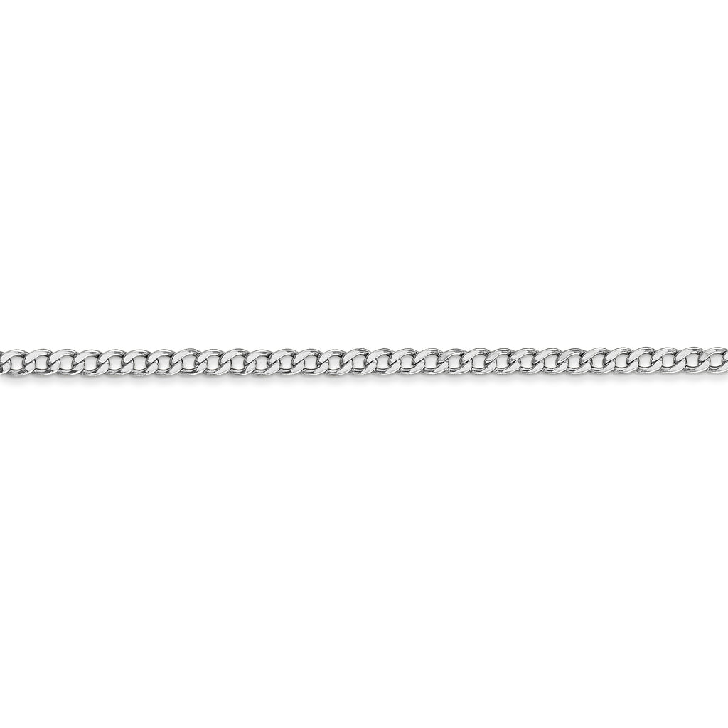 14k WG 2.5mm Semi-Solid Curb Chain