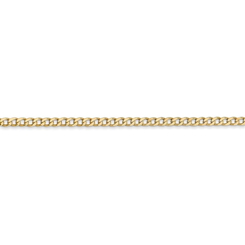 14k 2.5mm Semi-Solid Curb Chain