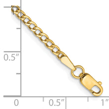 Cargar imagen en el visor de la galería, 14k 2.5mm Semi-Solid Curb Chain Anklet