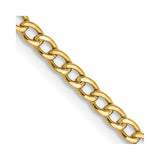 14k 2.5mm Semi-Solid Curb Chain