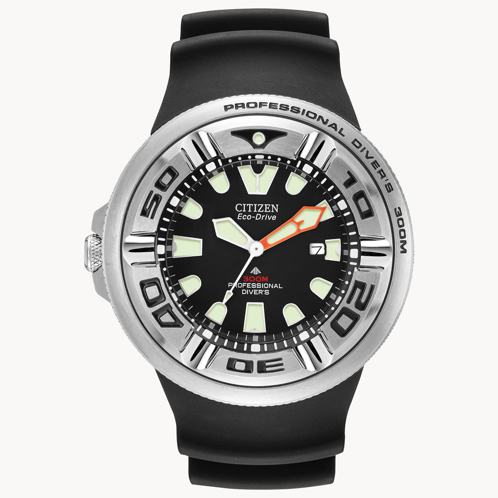 Citizen Professional Divers BJ8050-08E Esfera negra Correa caucho