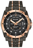 Bulova Precisionist Inoxidable Tono Negro y Rosa 98D149