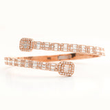 14KR 8.15CTW DIAMOND CUFF BRACELET - BAGUETTE &