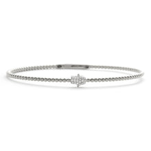 Load image into Gallery viewer, 14KW 0.10CTW DIAMOND LADIES HAMZA BANGLE