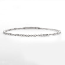 Load image into Gallery viewer, 14KW 0.30CTW DIAMOND SINGLE ROW BEADED BANGLE