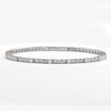 14KW 0.55CTW DIAMOND SINGLE ROW BEADED BANGLE