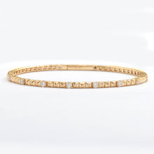 Load image into Gallery viewer, 14KY 0.55CTW DIAMOND SINGLE ROW BEADED BANGLE