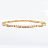 14KY 0.55CTW DIAMOND SINGLE ROW BEADED BANGLE