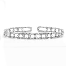 Load image into Gallery viewer, 14KW 0.75CTW DIAMOND OPEN CUFF BANGLE