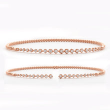 Cargar imagen en el visor de la galería, 14KR 0.65CTW DIAMOND OPEN CUFF BANGLE - 4 PRONG