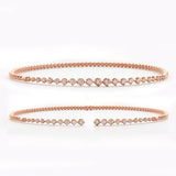 14KR 0.65CTW DIAMOND OPEN CUFF BANGLE - 4 PRONG