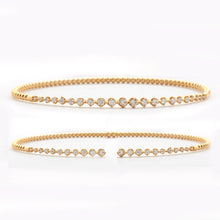 Cargar imagen en el visor de la galería, 14KY 0.65CTW DIAMOND OPEN CUFF BANGLE - 4 PRONG