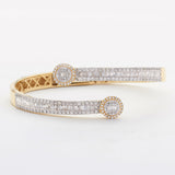 14KY 3.30CTW DIAMOND CUFF BRACELET - BAGUETTE &