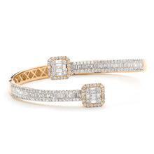 Load image into Gallery viewer, 14KY 4.15CTW DIAMOND CUFF BRACELET - BAGUETTE &amp;