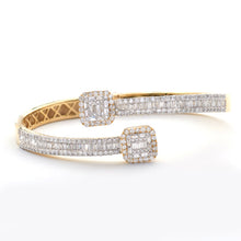 Load image into Gallery viewer, 14KY 4.35CTW DIAMOND CUFF BRACELET - BAGUETTE &amp;