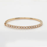 14KY 2.55CTW PC CUSHION DIAMOND BEZEL SET BANGLE