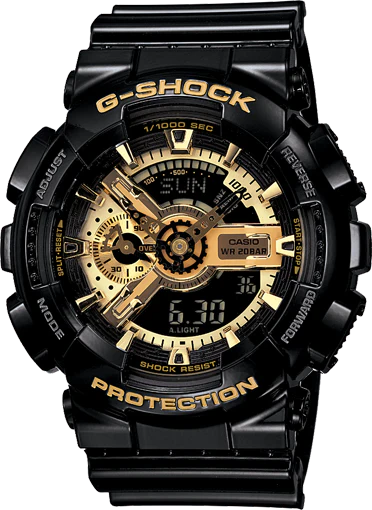 G-Shock Reloj analógico digital con correa de resina negra para hombre GA110GB-1A