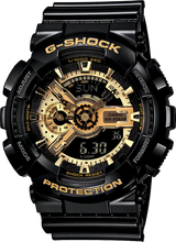 Cargar imagen en el visor de la galería, G-Shock Reloj analógico digital con correa de resina negra para hombre GA110GB-1A