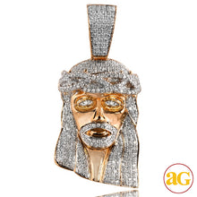 Load image into Gallery viewer, 10KR 2.25CTW DIAMOND JESUS HEAD PENDANT