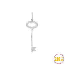 Load image into Gallery viewer, 14KW 0.25CTW DIAMOND KEY PENDANT