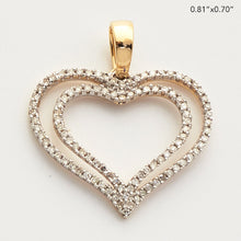 Cargar imagen en el visor de la galería, 14KY 0.20CTW DIAMOND DOUBLE HEART PENDANT