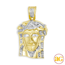 Cargar imagen en el visor de la galería, 10KY 0.20CTW DIAMOND JESUS PENDANT [1.25 INCH]