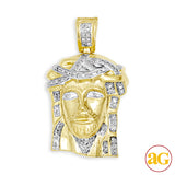 10KY 0.20CTW DIAMOND JESUS PENDANT [1.25 INCH]