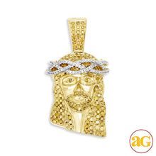 Cargar imagen en el visor de la galería, 10KY 2.75CTW YELLOW AND WHITE DIAMOND JESUS