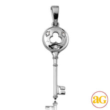 Load image into Gallery viewer, 14KW 0.05CTW DIAMOND KEY PENDANT