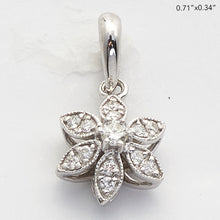 Load image into Gallery viewer, 14KW 0.15CTW DIAMOND FLOWER SHAPED PENDANT - 0.5&quot;