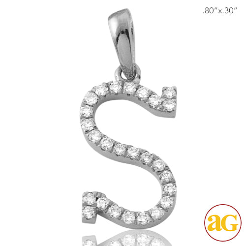 14KW 0.15CTW DIAMOND INITIAL PENDANT