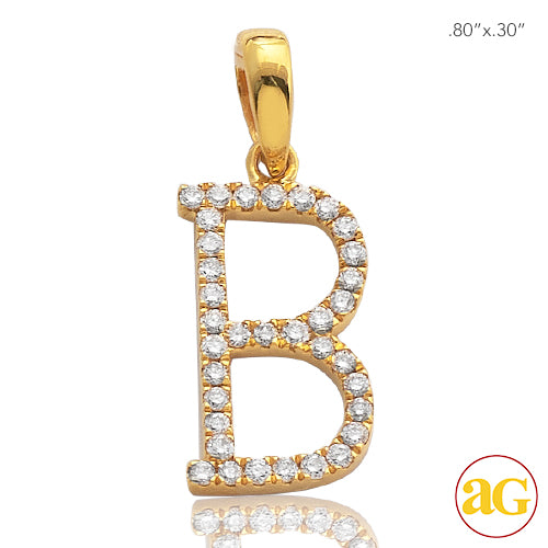 14KY 0.20CTW DIAMOND INITIAL PENDANT