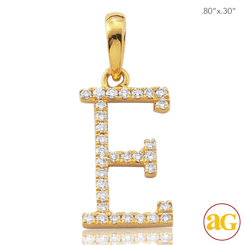 14KY 0.20CTW DIAMOND INITIAL PENDANT