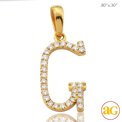 14KY 0.15CTW DIAMOND INITIAL PENDANT