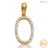 14KY 0.15CTW DIAMOND INITIAL PENDANT