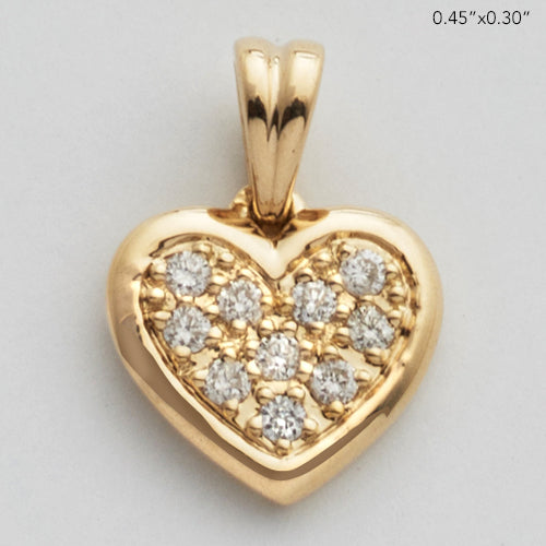 14KY 0.10CTW DIAMOND HEART PENDANT