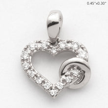 Cargar imagen en el visor de la galería, 14KW 0.10CTW DIAMOND HEART WITH CIRCLE PENDANT