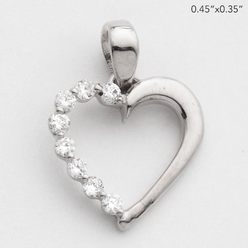 14KW 0.10CTW DIAMOND HEART PENDANT