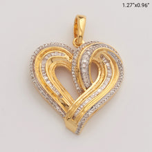 Cargar imagen en el visor de la galería, 10KY 0.50CTW BAGUETTE DIAMOND HEART PENDANT