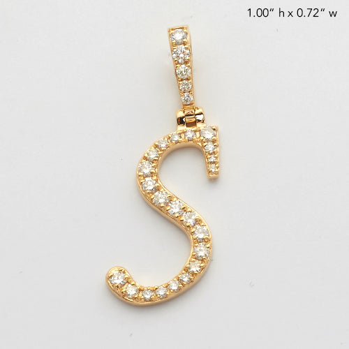 14KY 0.40CTW DIAMOND INITIAL PENDANT