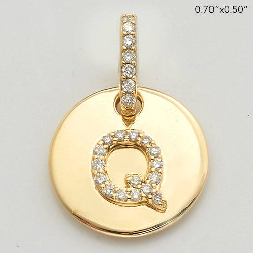 14KY 0.15CTW DIAMOND INITIAL PENDANT