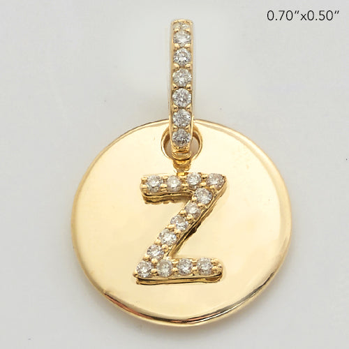 14KY 0.15CTW DIAMOND INITIAL PENDANT