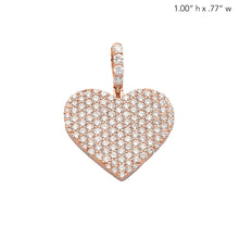 Cargar imagen en el visor de la galería, 14KR 1.45CTW DIAMOND FLAT PAVE HEART PENDANT