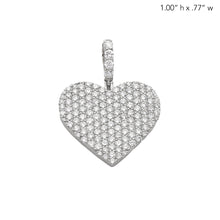 Load image into Gallery viewer, 14KW 1.45CTW DIAMOND FLAT PAVE HEART PENDANT