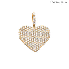 Cargar imagen en el visor de la galería, 14KY 1.45CTW DIAMOND FLAT PAVE HEART PENDANT