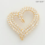 14KY 1.00CTW DIAMOND OPEN HEART PENDANT