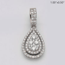 Cargar imagen en el visor de la galería, 14KW 1.00CTW DIAMOND PEAR CLUSTER PENDANT